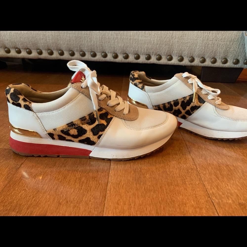 Michael Kors Red, White, Gold & Cheetah Sneakers